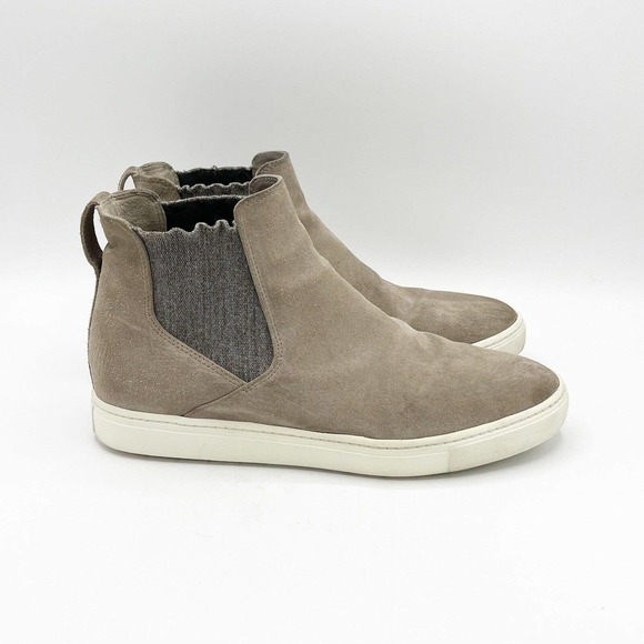 Vince Newlyn Chelsea High-Top Skate Sneaker Straw Beige Suede - Picture 2 of 11